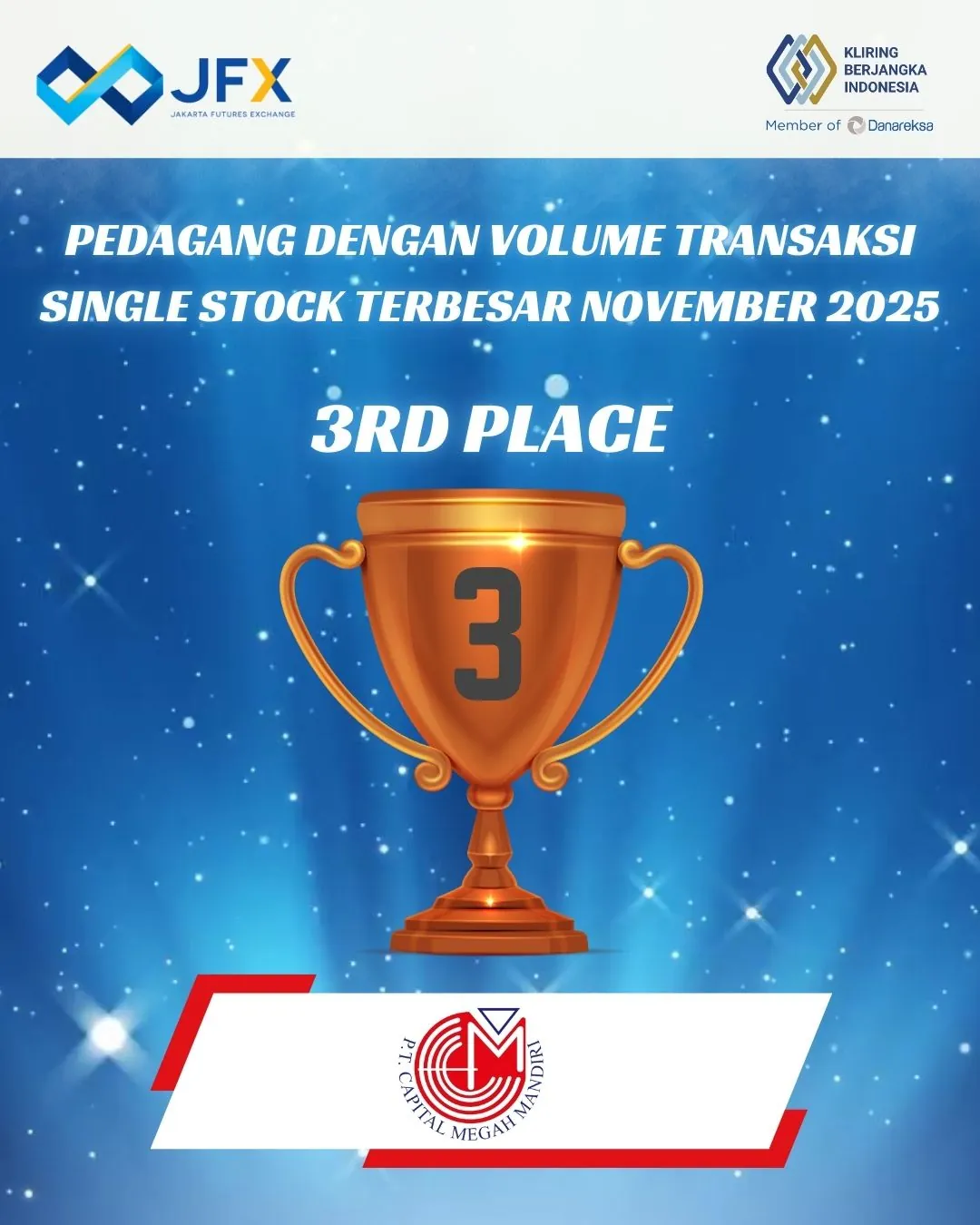 Peringkat 3 Volume Transaksi Single Stock Terbesar – November 2025